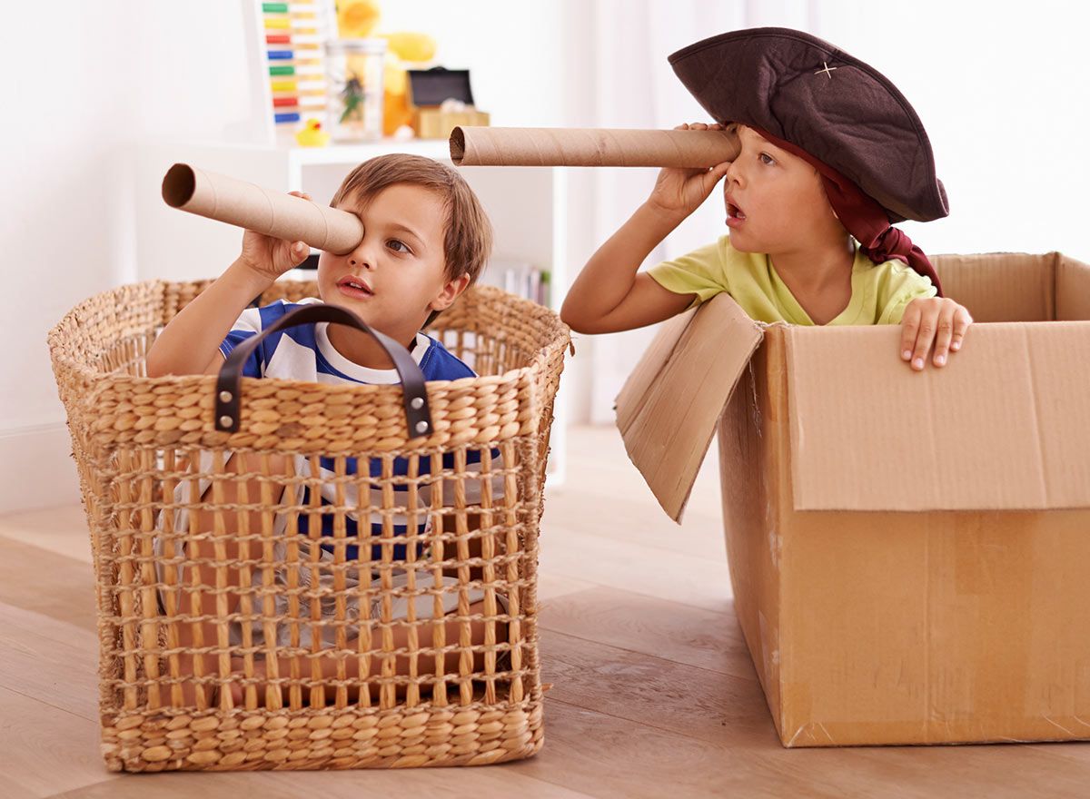 Kids Playing Pirates in a Box