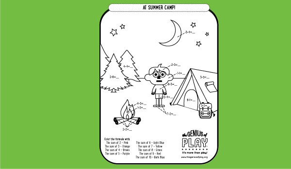 Summer Camp Coloring Sheet