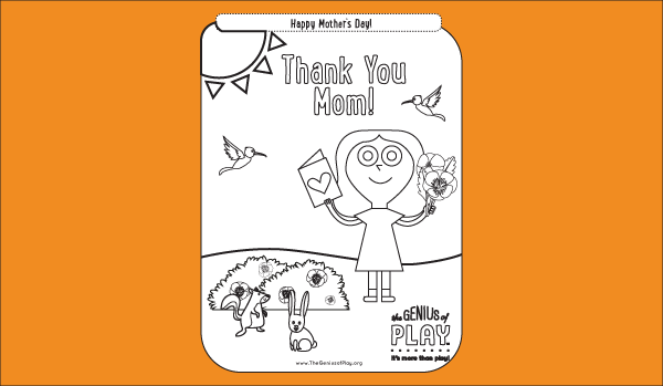 Mother's Day Girl Coloring Sheet
