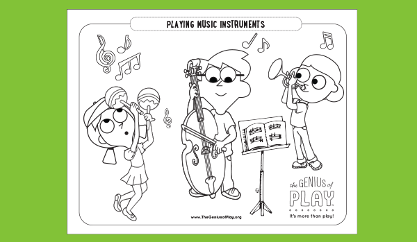 Music Instruments Coloring Sheet